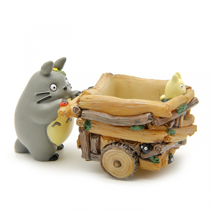 Jili cat Mini Cart Totoro Creative flower pot Resin DIY Doll Decoration