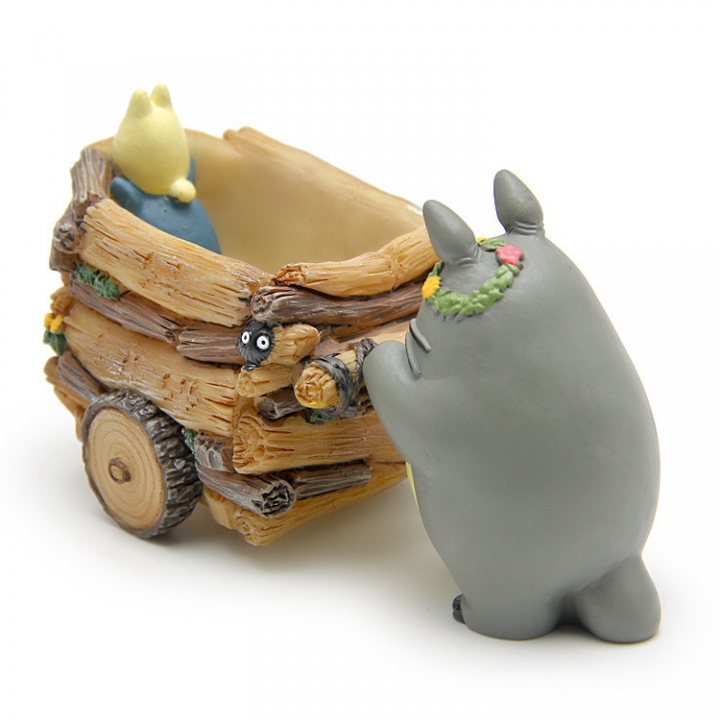 Jili cat Mini Cart Totoro Creative flower pot Resin DIY Doll Decoration