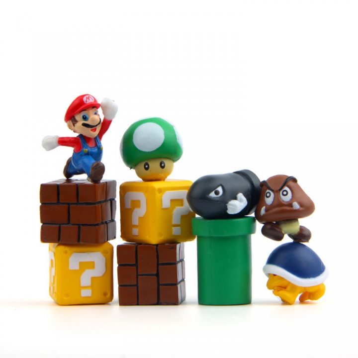 10 Models Super Mario Bullet Mushroom tortoise Wall well DIY Hand Aquarium Landscaping Doll