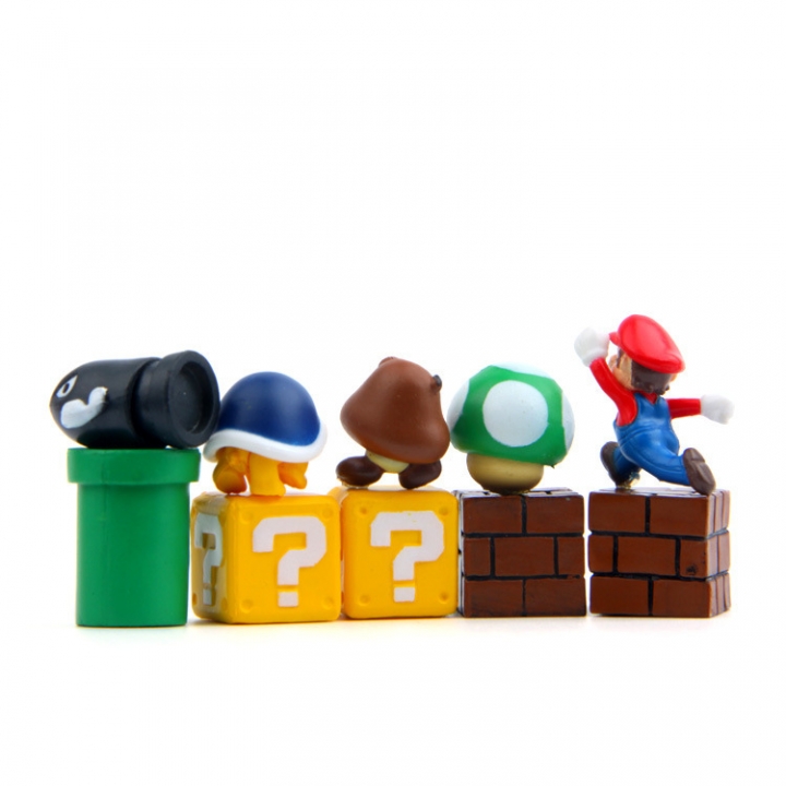 10 Models Super Mario Bullet Mushroom tortoise Wall well DIY Hand Aquarium Landscaping Doll