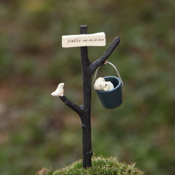 Groceries Puppy Bucket Little Bird Gardening Moss Succulents Fresh Flower insert Prop
