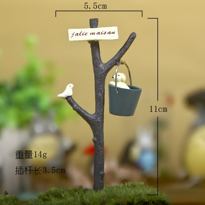 Groceries Puppy Bucket Little Bird Gardening Moss Succulents Fresh Flower insert Prop
