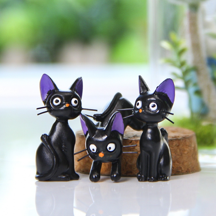 Black cat Jiji cat Hand DIY Wild Micro landscape Gardening Succulents Landscaping Doll