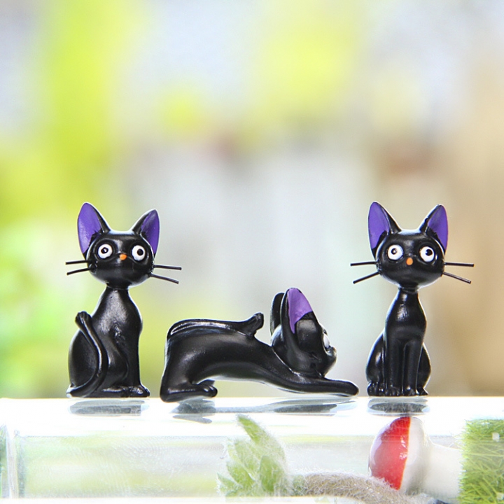 Black cat Jiji cat Hand DIY Wild Micro landscape Gardening Succulents Landscaping Doll