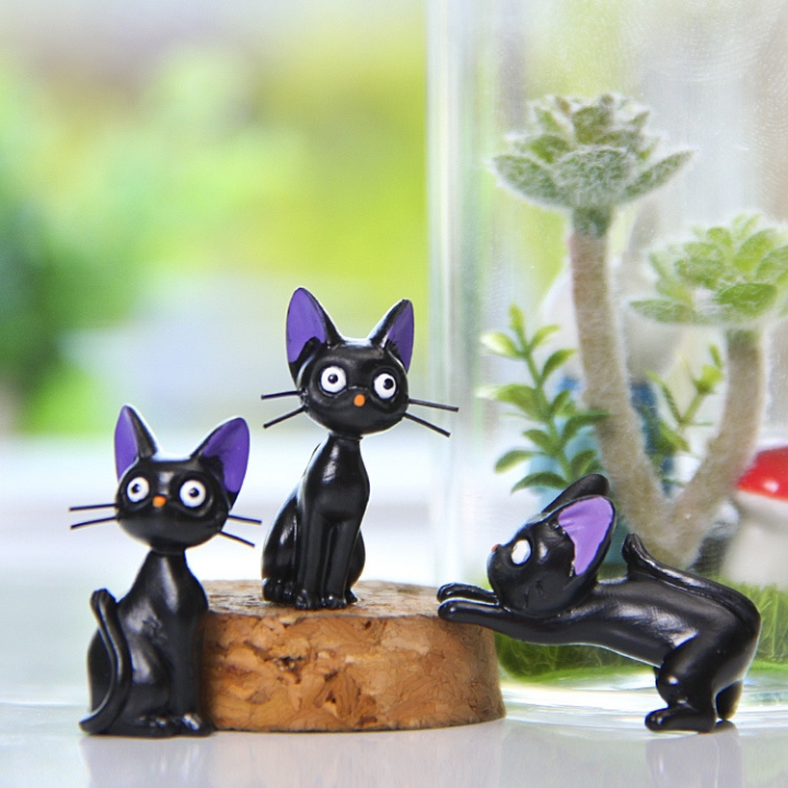 Black cat Jiji cat Hand DIY Wild Micro landscape Gardening Succulents Landscaping Doll