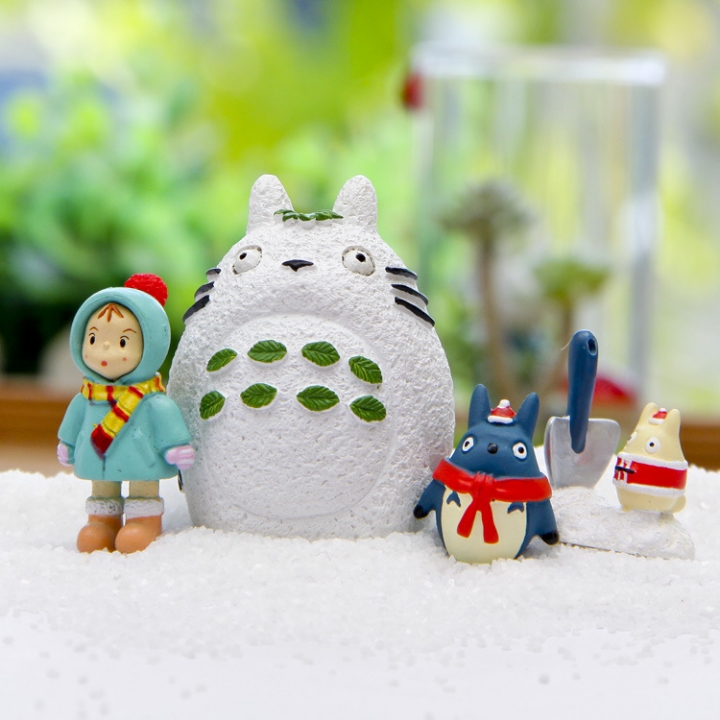 Totoro classic winter Scenes Cotton aphid Snow dragon cat DIY Micro landscape Landscaping Doll