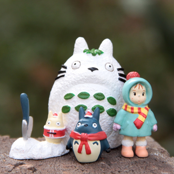Totoro classic winter Scenes Cotton aphid Snow dragon cat DIY Micro landscape Landscaping Doll