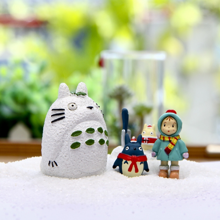 Totoro classic winter Scenes Cotton aphid Snow dragon cat DIY Micro landscape Landscaping Doll
