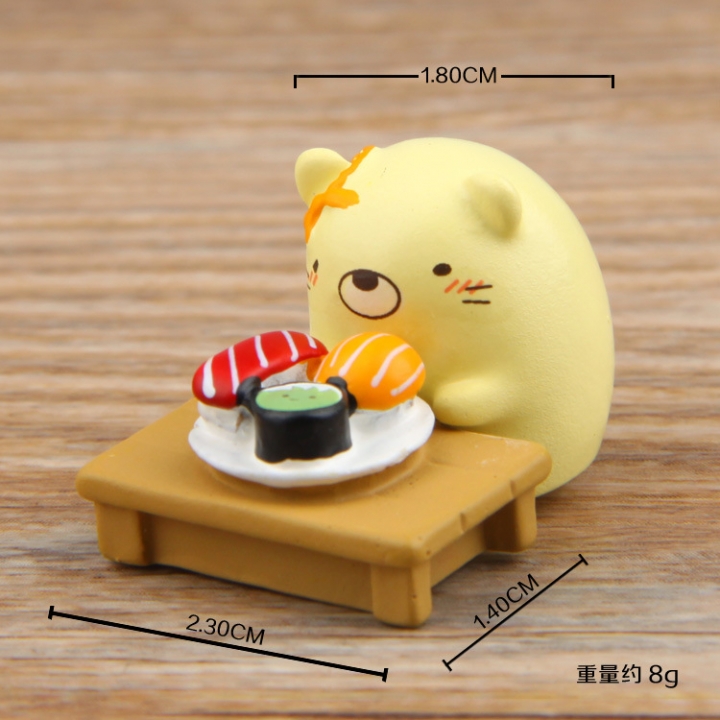Groceries Corner Biological Cute Couple Cat Bear Sushi Beautiful table Food Version Landscaping Doll