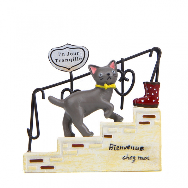 Groceries Cat Stairs Iron Art Fence Moss Succulents Small fresh Flower insert Shooting Prop