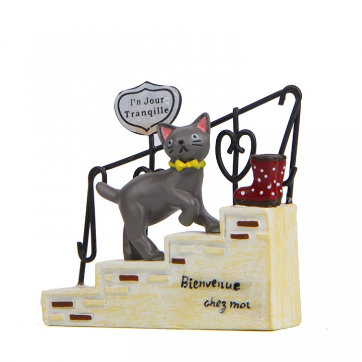 Groceries Cat Stairs Iron Art Fence Moss Succulents Small fresh Flower insert Shooting Prop