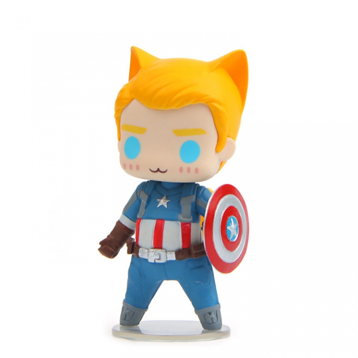 Captain America Fox version Hand Doll Car Decoration Creative lifelike modeling Landscaping Doll