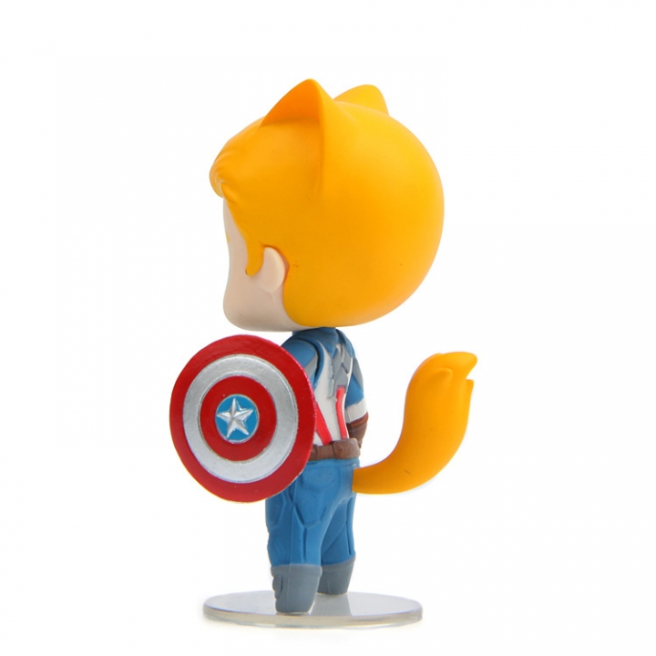 Captain America Fox version Hand Doll Car Decoration Creative lifelike modeling Landscaping Doll