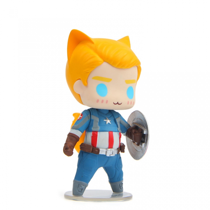 Captain America Fox version Hand Doll Car Decoration Creative lifelike modeling Landscaping Doll