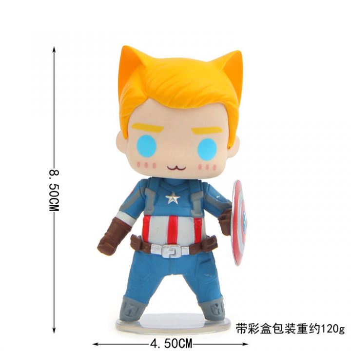 Captain America Fox version Hand Doll Car Decoration Creative lifelike modeling Landscaping Doll