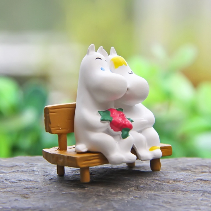 Hippo Sitting Bench Couple Classic Creative DIY Hand Micro landscape Gardening Landscaping Doll