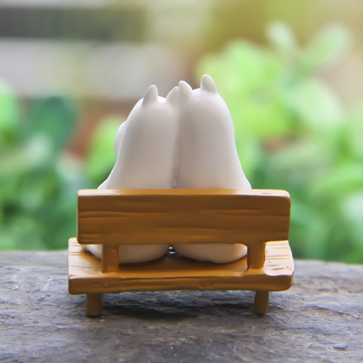 Hippo Sitting Bench Couple Classic Creative DIY Hand Micro landscape Gardening Landscaping Doll