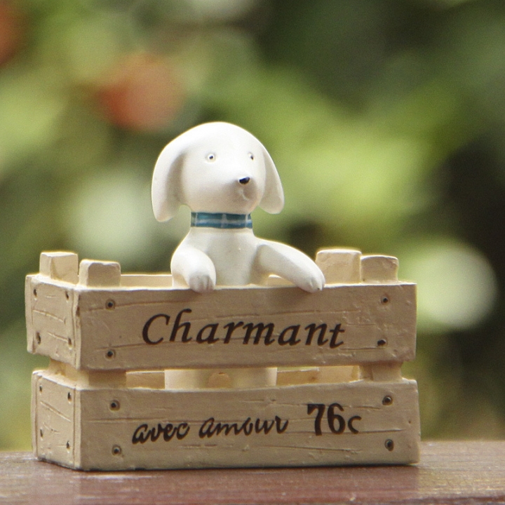 Groceries Puppy Wooden box Gardening Moss Succulents Fresh Flower insert Plugin Shooting Prop