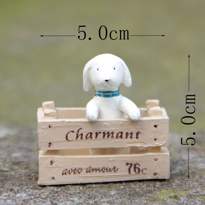 Groceries Puppy Wooden box Gardening Moss Succulents Fresh Flower insert Plugin Shooting Prop