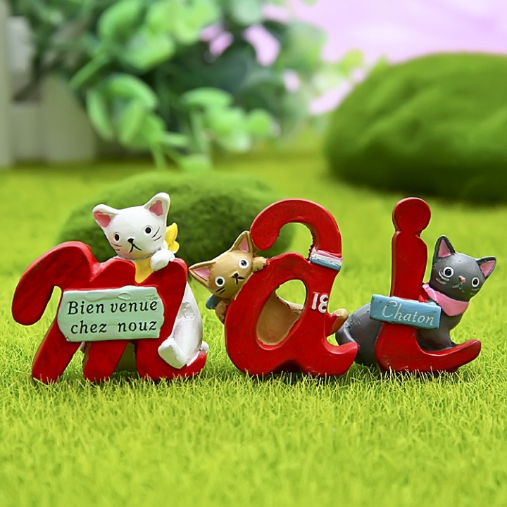 Groceries French letter Cat gardening Moss Succulents Fresh Flower insert Plugin Shooting Prop