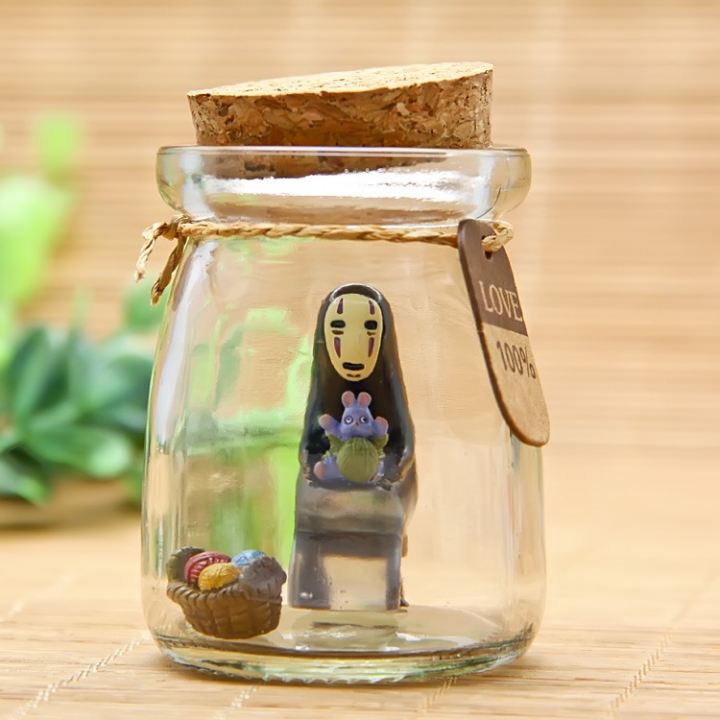Spirited Away Faceless man Wishing bottle drifting bottle glass Ecological bottle