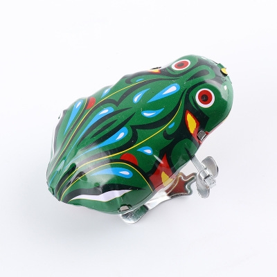 Iron frog Winding Clockwork toy Nostalgic Clockwork mouse chick Jumping frog toy