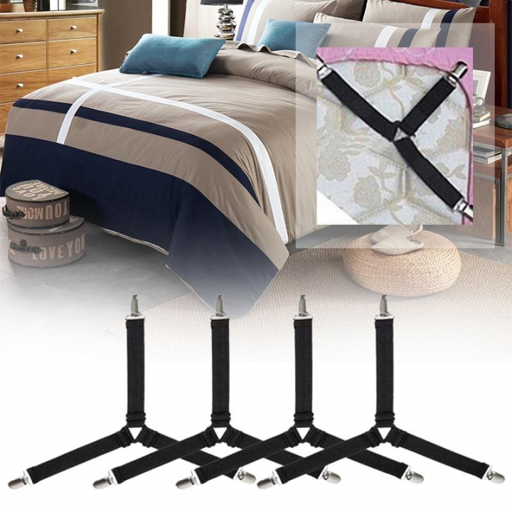 4set Bed Sheet Clip Mattress Fasteners Fixing Slip-Resistant Belt Clip Home Living