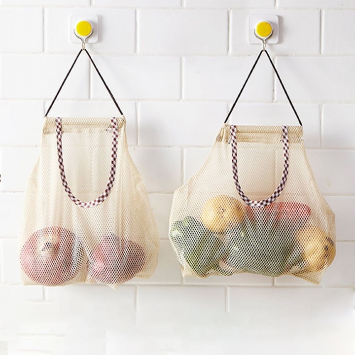 Vegetable Garlic Onion Hanging Storage Bag Breathable Mesh Bags Organizer Kitchen Accessories