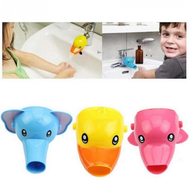 Cartoon Faucet Extender For Kid Hand Washing In Bathroom Sink Elephant Dolphin Duck Bathroom