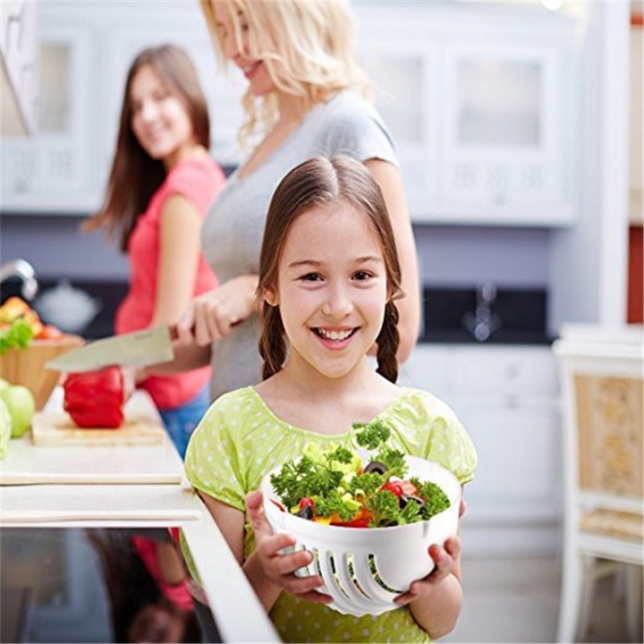 Salad Cutter Bowl Wave Shape Easy Salad Maker Kitchen Tools Fruit Vegetable Chopper Cutter