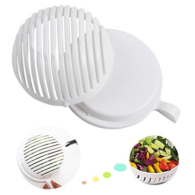 Salad Cutter Bowl Wave Shape Easy Salad Maker Kitchen Tools Fruit Vegetable Chopper Cutter