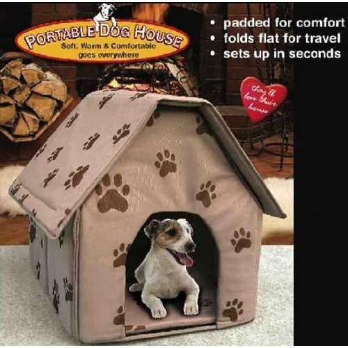 Small footprint Pet House Detachable Fold Flat top Dog House Nest brown Dog Mattress