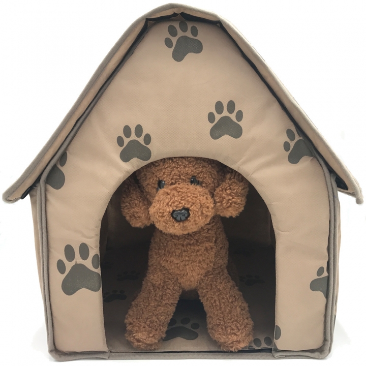 Small footprint Pet House Detachable Fold Flat top Dog House Nest brown Dog Mattress