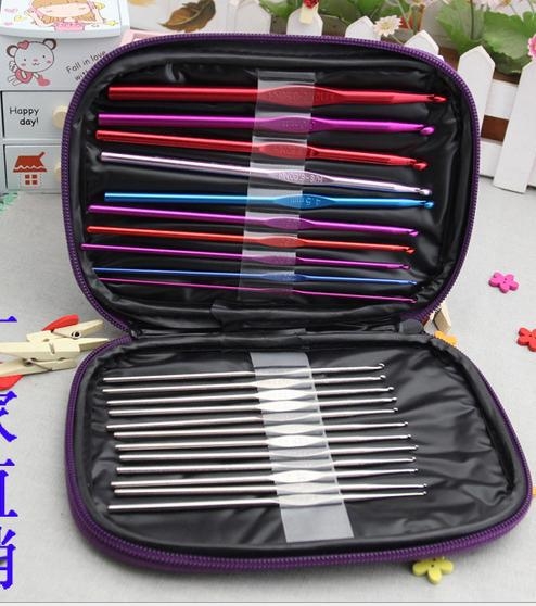 22Pcs Utility Metal Crochet Hook Bearded Needle Set with Case Tools DIY Craft Knitting Needles