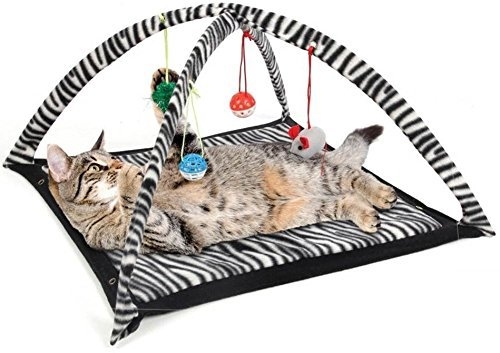 Zebra Pattern Pet Cat tent Cat Bed Cat Bed Amusement Park Foldable Multifunction Cat Hammock