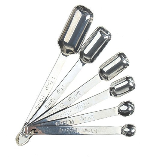 Stainless Steel Measuring Spoon 6-piece set Baking Seasoning Measuring Spoons Square Head
