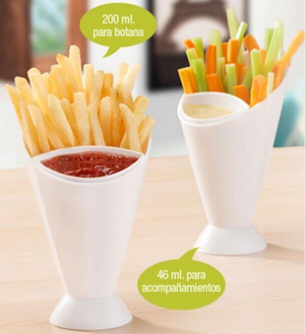 Western Style French Fries cup Vegetables Salad Cup Creative Bevel Western food Cutlery cup   Kitchen Restaurant Supplies