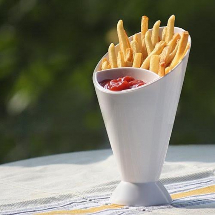 Western Style French Fries cup Vegetables Salad Cup Creative Bevel Western food Cutlery cup   Kitchen Restaurant Supplies