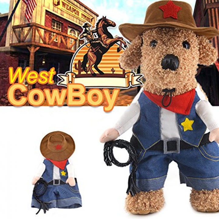 Pet Transformed Dress Cowboy Standing Dog Clothes Selfie Entertainment Clothing Clothes for Pets