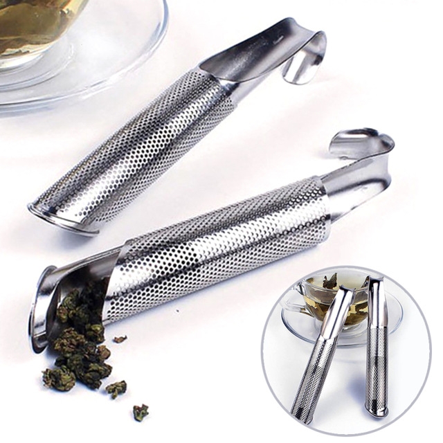 Stainless Steel Reusable Tea Strainer Mesh Infuser Tube Loose Tea Leaf Infusers Herb Filter Teapot