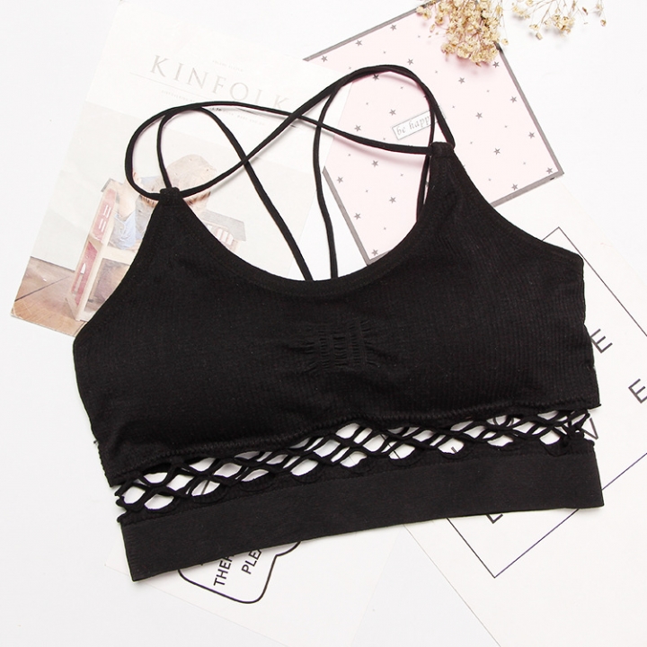 The New Sexy Hollow Beauty Back Wrapped Chest Tube top No rims Anti-light Breathable Sling vest