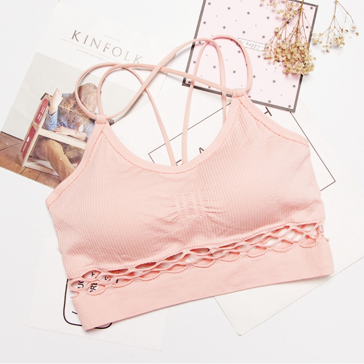 The New Sexy Hollow Beauty Back Wrapped Chest Tube top No rims Anti-light Breathable Sling vest
