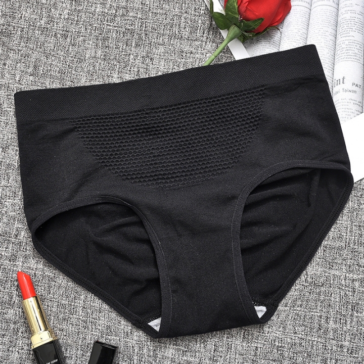 Ms Seamless Warm Palace Triangle Briefs Mid Waist Honeycomb Hip Cotton Bottom file Panties