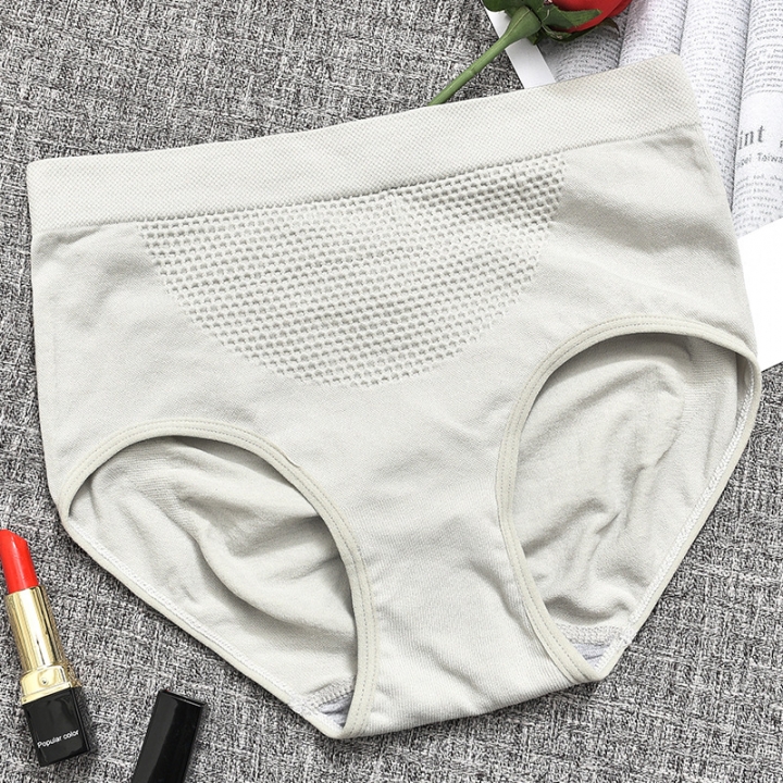 Ms Seamless Warm Palace Triangle Briefs Mid Waist Honeycomb Hip Cotton Bottom file Panties