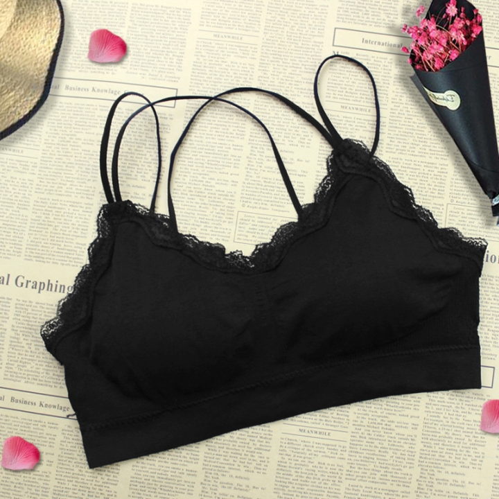 Ms Sexy Lace lace Beauty back Wrapped Chest No Rims Movement Underwear Lace Sling