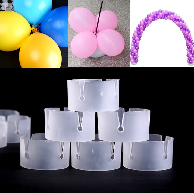 50PCS White Balloon Arch Stand Connectors Clip Ring Buckle Wedding Birthday Decor Balloon