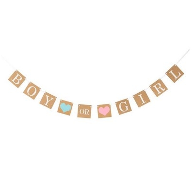 Wedding letter Bunting BOY OR GIRL Kraft paper Pull flag Shooting Prop