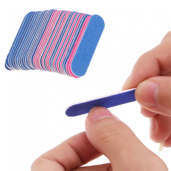 100pcs Mini Nail Files Nail Art Tools Artificial Nail Sandpaper Disposable Cuticle Remover Buffers