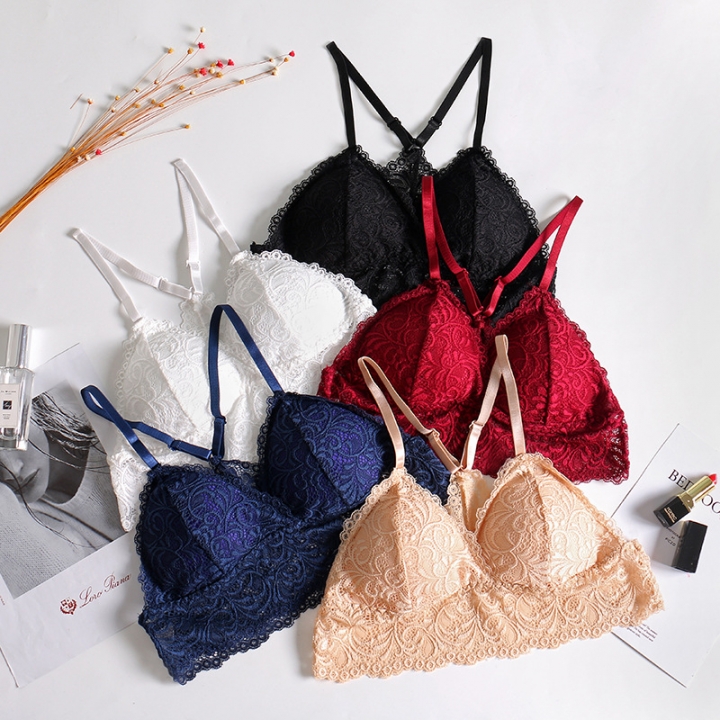Ms Sexy Lace lace Beauty Back Wrapped chest No rims Breathable Adjustable Sling vest