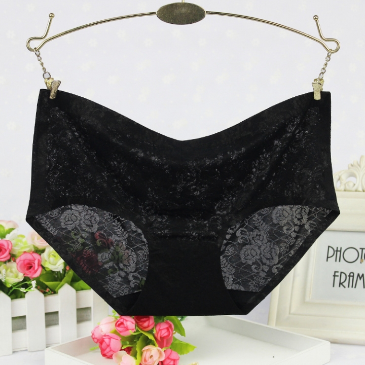 Breathable Gentle Hollow Sexy Jacquard One Piece Female Mid Waist Sexy Panties
